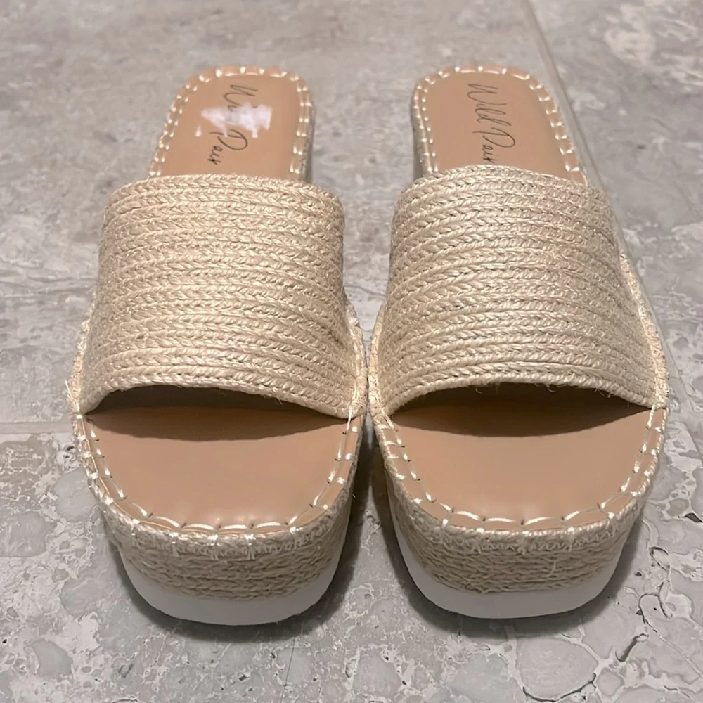 Wild Pair Shermer Slide Espadrille Platform Wedge Sandals, Size 11 NEW in Box